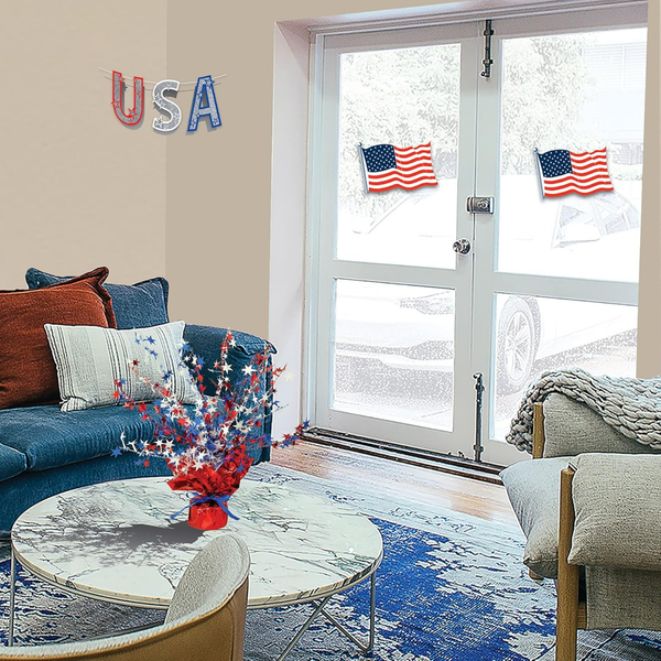 4th of July Centerpieces Patriotic Star Table Decor in Red White Blue