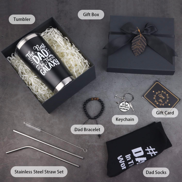Gifts for Dad 8-Piece Father’s Day Gift Set with Tumbler & Accessories
