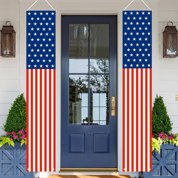 4th of July Decorations Outdoor Patriotic Porch Banner Set