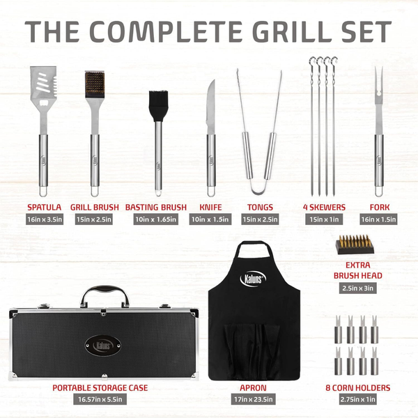 Grill Accessories 21-Piece BBQ Tool Set Father’s Day Gift for Dad