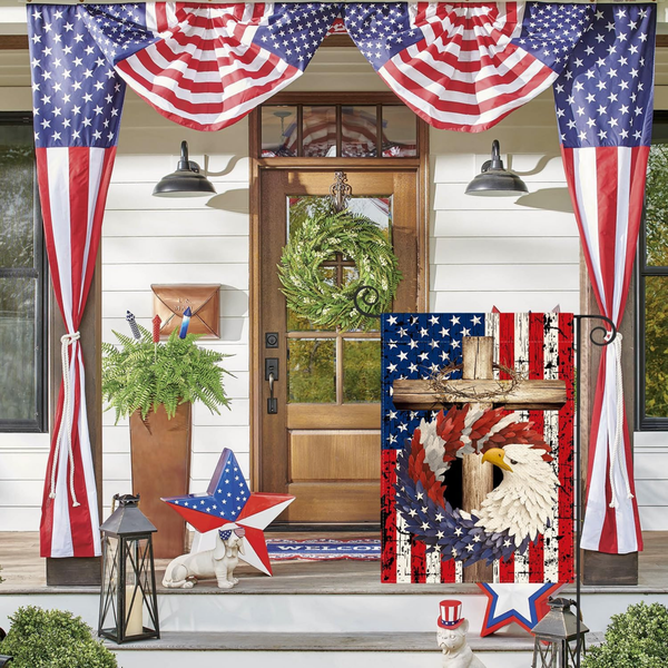 USA Flag with Eagle Patriotic Double Sided Garden Flag