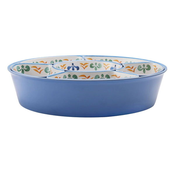 Member's Mark Bamboo Melamine 6-Section Serving Platter with Lazy Susan Base and Storage Lid