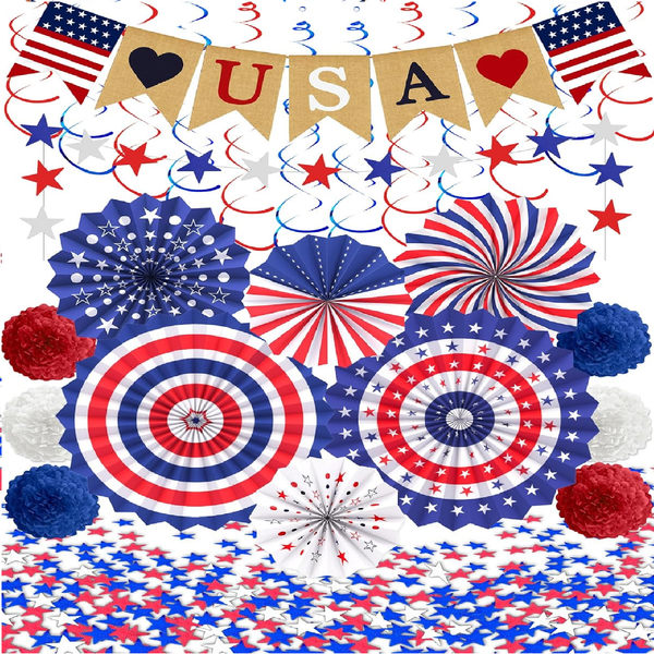 Veterans Day Decorations Patriotic Party Decoration Kit for Indoor & Outdoor Use