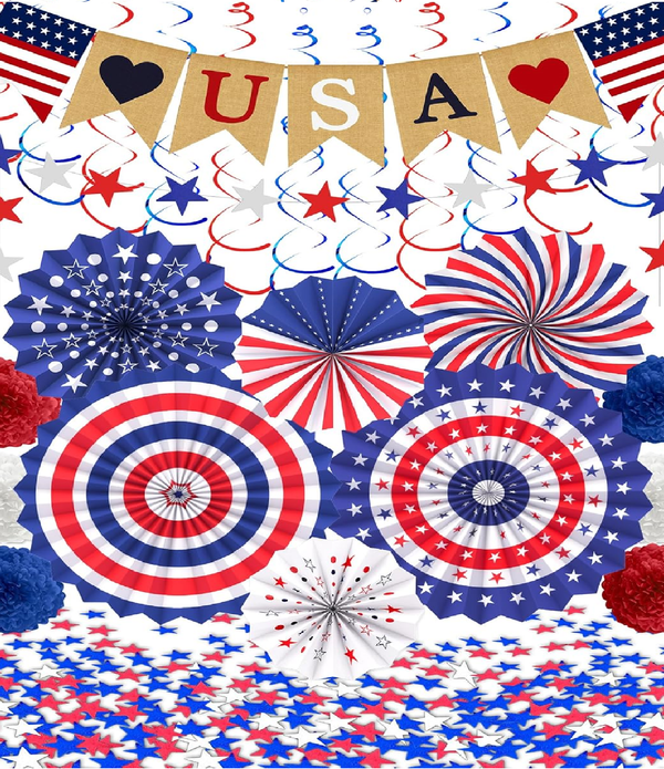 Veterans Day Decorations Patriotic Party Decoration Kit for Indoor & Outdoor Use