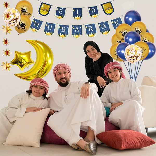 Eid Mubarak Balloons for Festive Party Decoration Kit