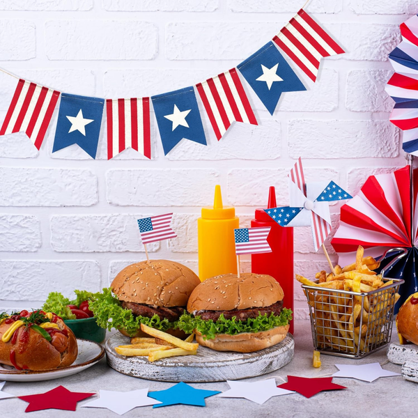 USA Flag Bunting Patriotic 4th of July Banner Decor