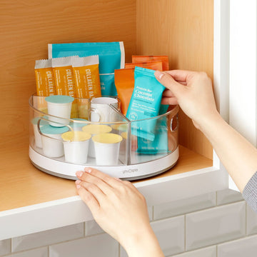 YouCopia Crazy Susan Turntable with 3 Bins Organizer Set