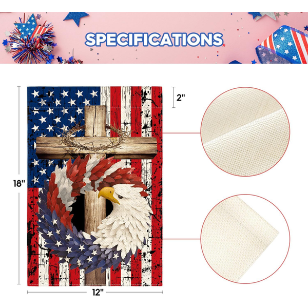 USA Flag with Eagle Patriotic Double Sided Garden Flag