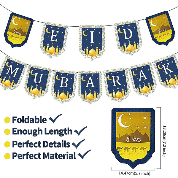 Eid Mubarak Balloons for Festive Party Decoration Kit