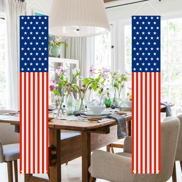 4th of July Decorations Outdoor Patriotic Porch Banner Set