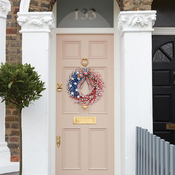 4th of July Wreaths for Front Door Patriotic Decor