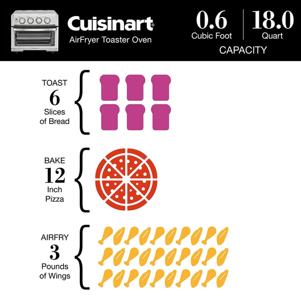 Cuisinart 8-in-1 Toaster Oven Air Fryer with Grill, Stainless Steel