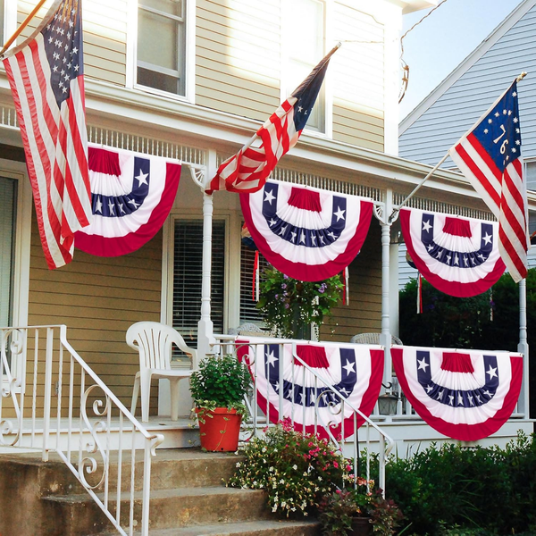 Red White Blue Flag Patriotic Bunting Set for 4th of July Decor