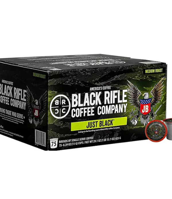 Black Rifle Coffee Company Just Black, Medium Roast K-Cup Coffee Pods - 75 Count