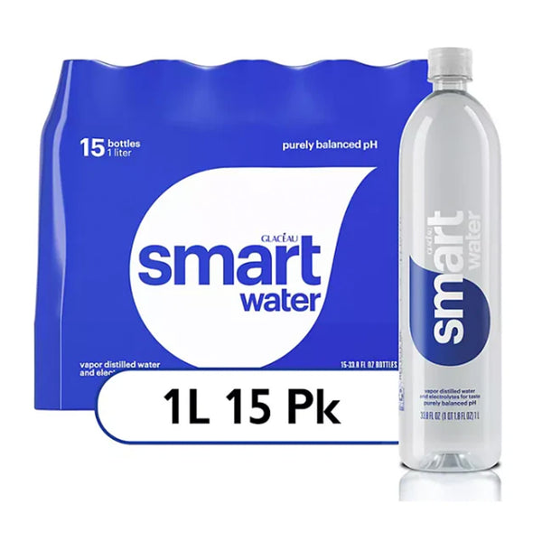 Glaceau SmartWater Bottled Water 1 L., 15 pk.