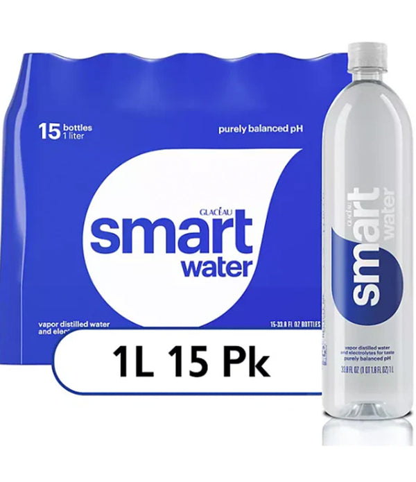Glaceau SmartWater Bottled Water 1 L., 15 pk.