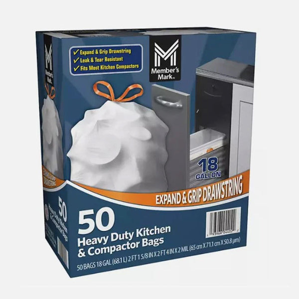 Member's Mark Heavy Duty Kitchen & Compactor Trash Bags (18 gal., 50 ct.)