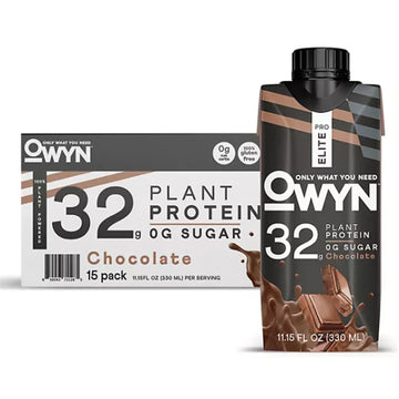 OWYN Pro Elite 32g Keto Plant Protein Shake, Chocolate 11.15 fl. oz., 15 pk.