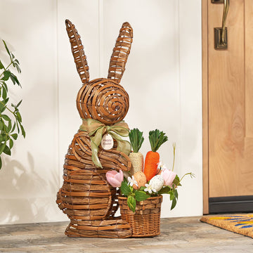 Outdoor Easter Decorations – 27" Woven Bunny Porch Décor