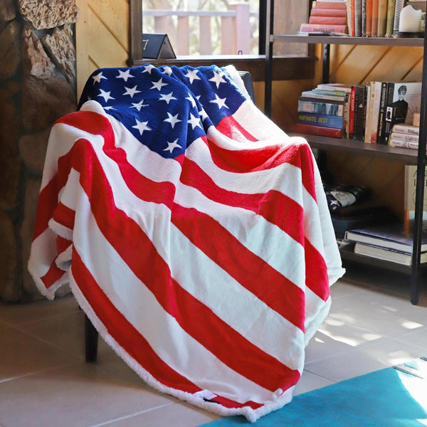 Catalonia Patriotic US Flag Blanket