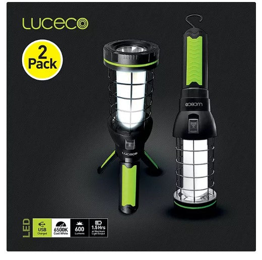 Luceco Rechargeable Olympia Tripod 360° Work Light Twin Pack