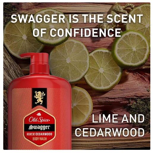 Old Spice Swagger Scent of Cedarwood Men's Body Wash, 33.4 fl. oz., 2 pk