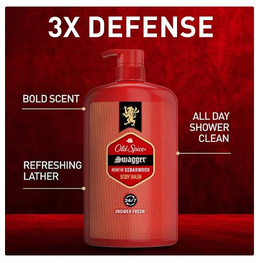 Old Spice Swagger Scent of Cedarwood Men's Body Wash, 33.4 fl. oz., 2 pk