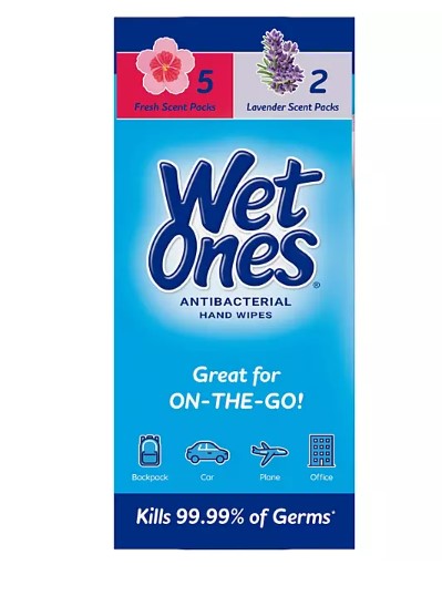 Wet Ones Antibacterial Hand Wipes, Fresh Scent/Lavender, 20 ct., 7 pk.