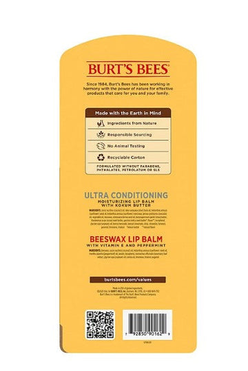 Burt's Bees 100% Natural Origin Beeswax Moisturizing Lip Balm 8 pk.