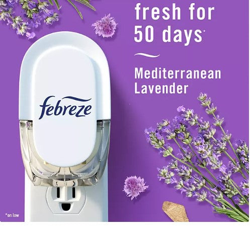 Febreze PLUG Air Freshener Refills, Mediterranean Lavender + Downy April Fresh 5 ct.