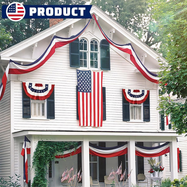 4th of July Decorations US Flag Bunting Patriotic Banner Set