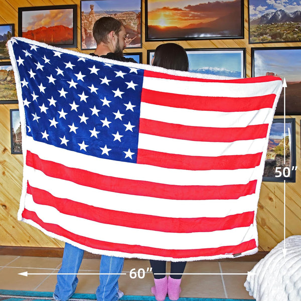 Catalonia Patriotic US Flag Blanket