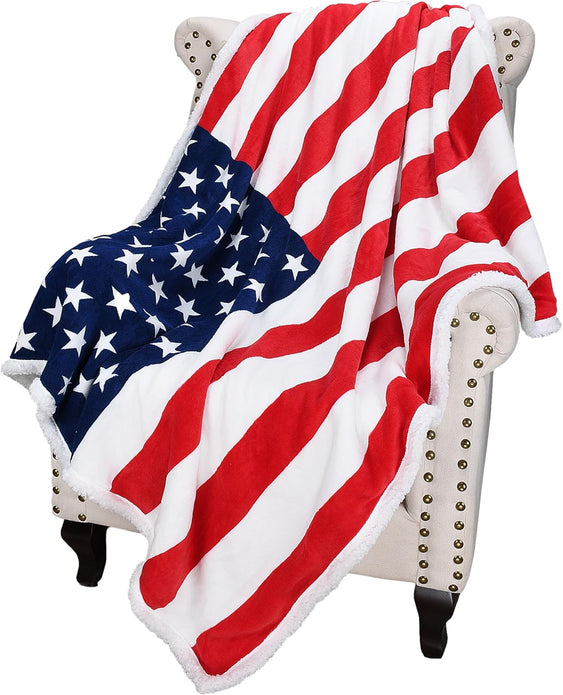 Catalonia Patriotic US Flag Blanket