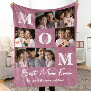 Personalized Gifts for Mom – Custom Photo Blanket with Picture & Text for Mother’s Day