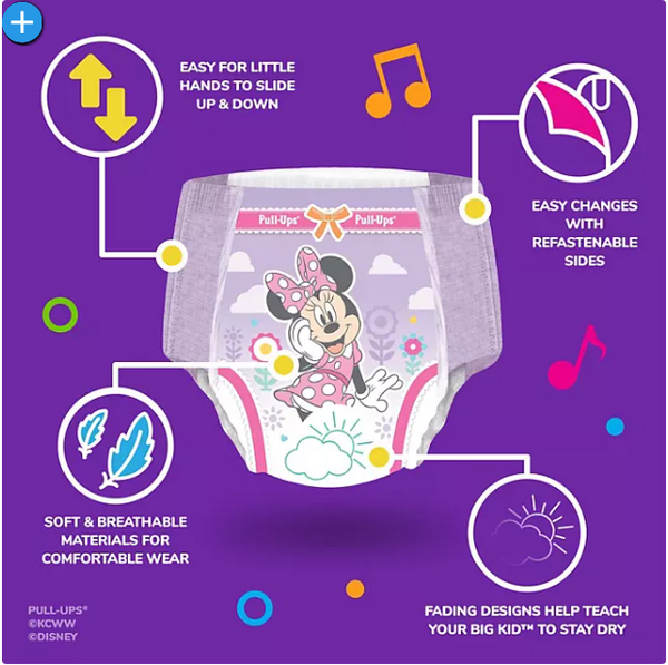 Huggies Pull-Ups Training Pants for Girls, (2T-3T, 128 ct., 18-34 lb)