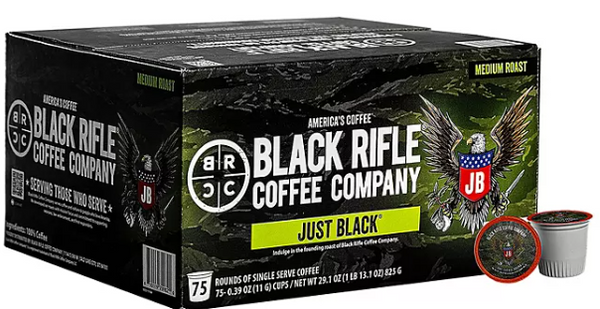 Black Rifle Coffee Company Just Black, Medium Roast K-Cup Coffee Pods - 75 Count