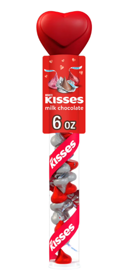 HERSHEY'S KISSES Valentine Milk Chocolate Candy Cane, 6 oz.