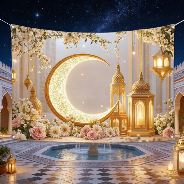Large Ramadan Wall Decor 40x60 Inch, Eid Mubarak Backdrop for Home Party, Ramadan Banner Islamic Festival Decoration