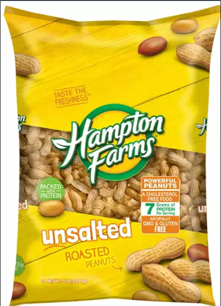 Hampton Farms Unsalted In-Shell Peanuts, 5 lbs - Fast Shipping!