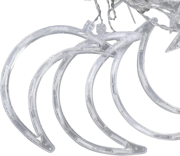 Ramadan Lights – 126 LED Star Lights, Battery Powered Twinkle Star Moon Fairy Lights for Ramadan