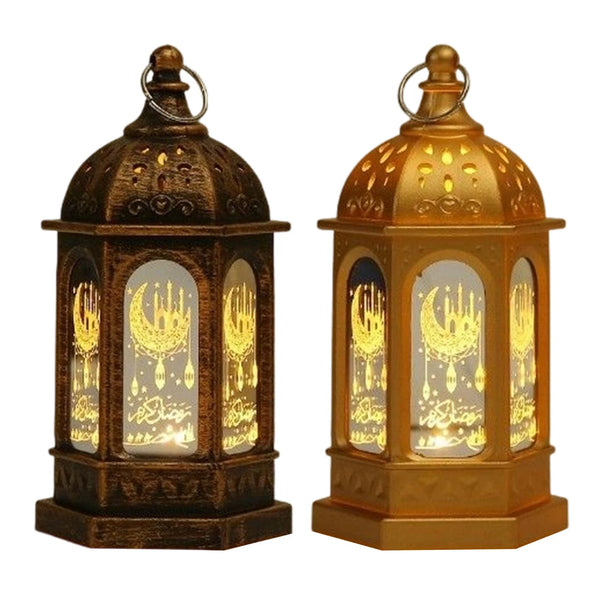 Ramadan Lantern Light-Up Halloween LED Lantern for Table Centerpiece Decor
