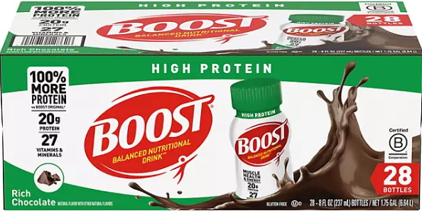 BOOST 20g High Protein Nutritional Drink, Chocolate 8 fl. oz., 28 ct.