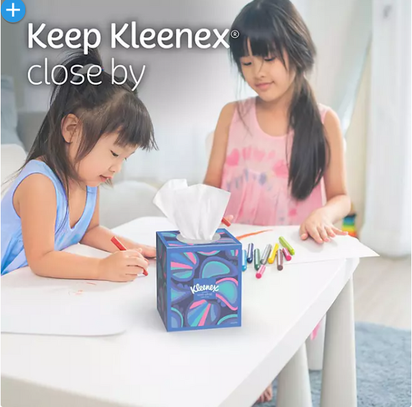 Kleenex Anti-Viral 3-Ply Facial Tissues, Cube Boxes 55 tissues/box, 12 boxes